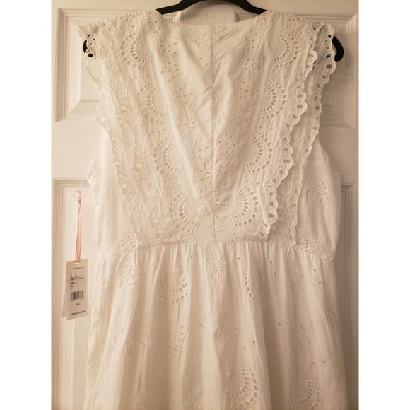 Vineyard Vines Seashell Eyelet Midi Dress White Lace Ruffle Size 14 NWT - Picture 13 of 13
